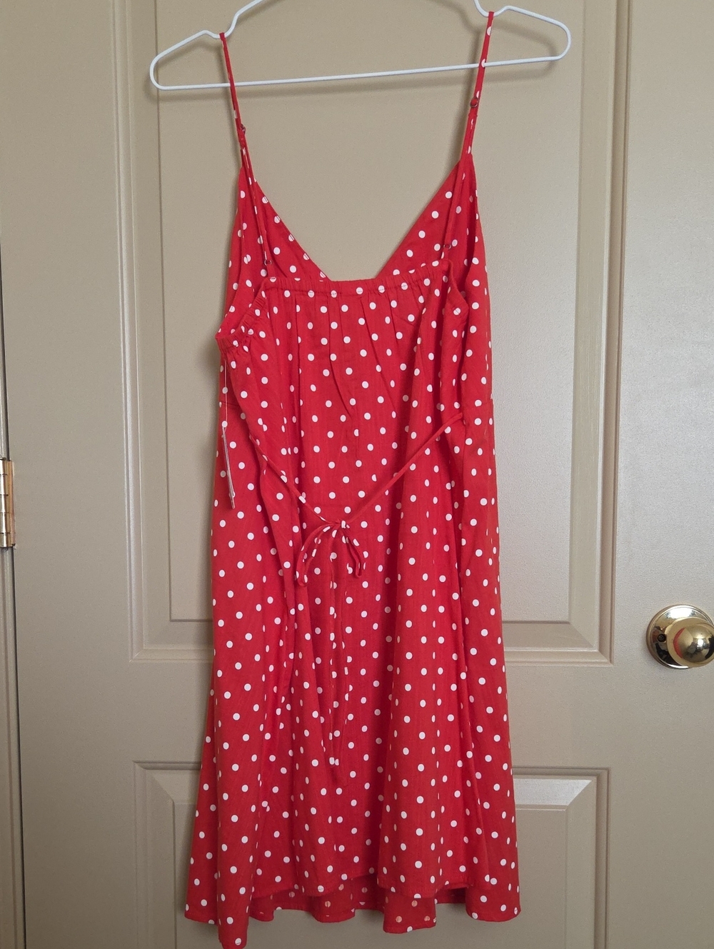 Abound Coral Red White Polka Dot Dress - Picture 2 of 4